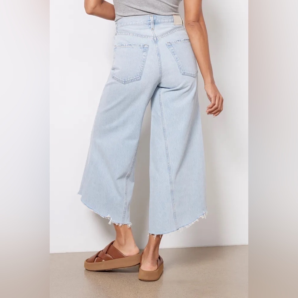 Citizens Of Humanity Distressed Dramatic Skirt Like Look Tessa Culotte Jean 24 - Picture 2 of 9